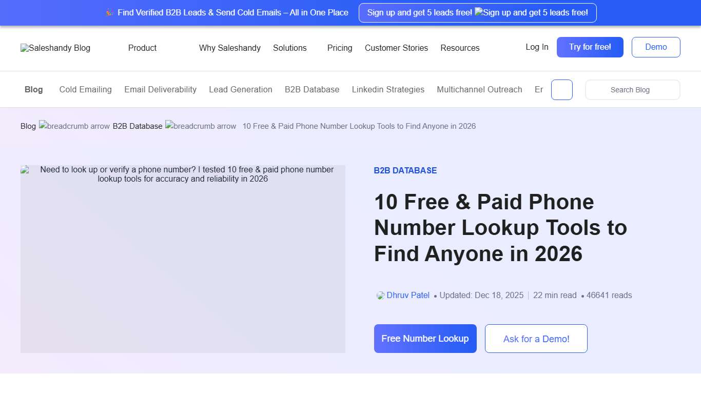 Phone Number Lookup: 10 Free & Paid Tools to Verify Numbers in 2026